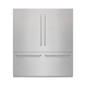 ZLINE 72-Inch 39.6 Cu. Ft. French Door Built-In Bottom Freezer Refrigerator with Water Dispensers and Ice Makers in Satin Stainless Steel (RBIT-SN-72)