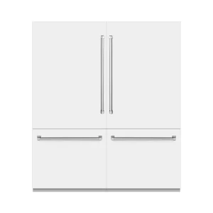 ZLINE 72-Inch 39.6 Cu. Ft. French Door Built-In Bottom Freezer Refrigerator with Water Dispensers and Ice Makers in White Matte with Graphite Gray Int