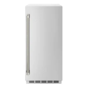 ZLINE Autograph 15-Inch Touchstone Clear Cube Ice Maker with Solid Steel Door & Nickel Helix Handle (ICCDZ-ST-15-KPN)