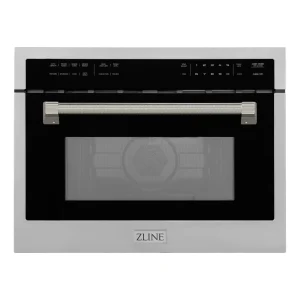 ZLINE Autograph 24-Inch Microwave Oven in Stainless Steel and Polished Nickel Helix Handle (MWOZ-24-KPN)