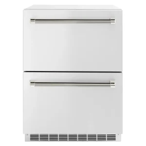 ZLINE Autograph 24-Inch Touchstone Refrigerator Drawer with Steel Doors & Nickel Helix Handles (RDSOZ-ST-24-KPN)