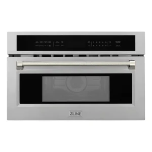 ZLINE Autograph 30-Inch Microwave Oven in Stainless Steel and Polished Nickel Helix Handle (MWOZ-30-KPN)