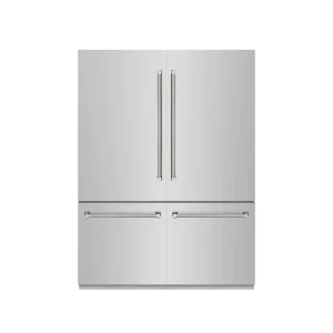 ZLINE Autograph 60-Inch Built-In Refrigerator w/ Gray Interior and Polished Nickel Helix Handles (GRBIVZ-30460KPN)