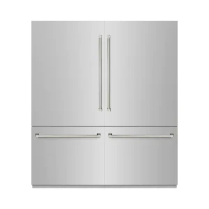 ZLINE Autograph 72-Inch Built-In Refrigerator w/ Gray Interior and Polished Nickel Helix Handles (GRBITZ-30472KPN)