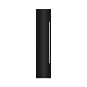 ZLINE Autograph Edition 18-Inch 8.6 Cu. Ft. Left Hinge Column Freezer in Black Stainless Steel with Graphite Gray Interior and Polished Gold Accents (