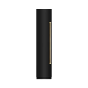 ZLINE Autograph Edition 18-Inch 8.6 Cu. Ft. Left Hinge Column Freezer in Black Stainless Steel with Graphite Gray Interior and Champagne Bronze Accent