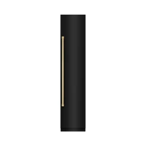 ZLINE Autograph Edition 18-Inch 8.6 Cu. Ft. Right Hinge Column Freezer in Black Stainless Steel with Graphite Gray Interior and Champagne Bronze Accen