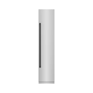 ZLINE Autograph Edition 18-Inch 8.6 Cu. Ft. Right Hinge Column Freezer in Stainless Steel with Graphite Gray Interior and Matte Black Accents (RCFVRZ-