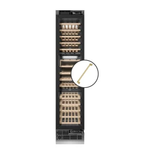 ZLINE Autograph Edition 18-Inch 9.0 Cu. Ft. Triple Zone 68 Bottle Panel Ready Right Hinge Column Wine Cooler with Champagne Bronze Accents (RBCWVRZ-18