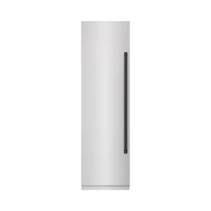 ZLINE Autograph Edition 24-Inch 12.4 Cu. Ft. Column Freezer in Satin Stainless Steel with Graphite Gray Interior and Matte Black Accents (RCFVZ-SN-24-