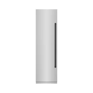 ZLINE Autograph Edition 24-Inch 12.4 Cu. Ft. Column Freezer in Stainless Steel with Graphite Gray Interior and Matte Black Accents (RCFVZ-304-24-MB)