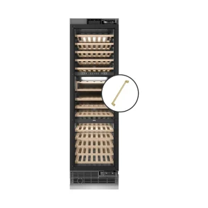 ZLINE Autograph Edition 24-Inch 12.4 Cu. Ft. Triple Zone 100 Bottle Panel Ready Column Wine Cooler with Champagne Bronze Accents (RBCWVZ-24-CB)