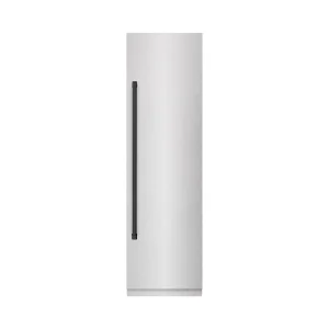 ZLINE Autograph Edition 24-Inch 12.5 Cu. Ft. Column Refrigerator in Satin Stainless Steel with Graphite Gray Interior and Matte Black Accents (RCRVZ-S