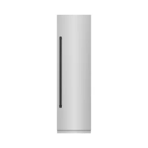 ZLINE Autograph Edition 24-Inch 12.5 Cu. Ft. Column Refrigerator in Stainless Steel with Graphite Gray Interior and Matte Black Accents (RCRVZ-30424-M