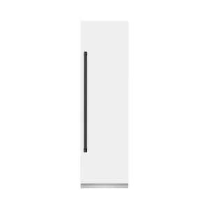 ZLINE Autograph Edition 24-Inch 12.5 Cu. Ft. Column Refrigerator in White Matte with Graphite Gray Interior and Matte Black Accents (RCRVZ-WM-24-MB)