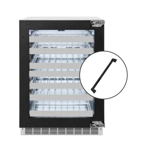 ZLINE Autograph Edition 24-Inch Touchstone Dual Zone 44 Bottle Indoor/Outdoor Wine Cooler with Panel Ready Glass Door and Matte Black Handle (RWDPOZ-2