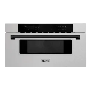 ZLINE Autograph Edition 30-Inch 1.2 cu. ft. Built-In Microwave Drawer in Fingerprint Resistant Satin Stainless Steel with Matte Black Accents (MWDZ-30