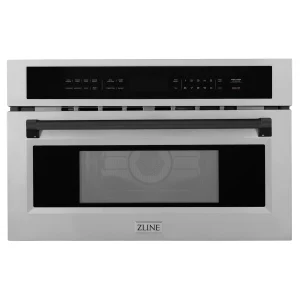 ZLINE Autograph Edition 30-Inch 1.6 cu ft. Built-in Convection Microwave Oven in Fingerprint Resistant Stainless Steel with Matte Black Accents (MWOZ-