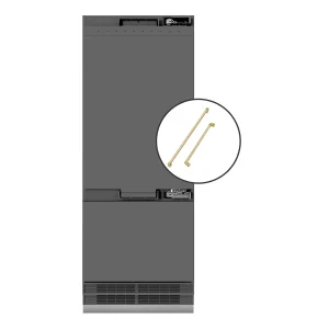 ZLINE Autograph Edition 30-Inch 16.1 Cu. Ft. Built-In Bottom Freezer Refrigerator with Water Dispenser and Ice Maker with Graphite Gray Interior in Pa