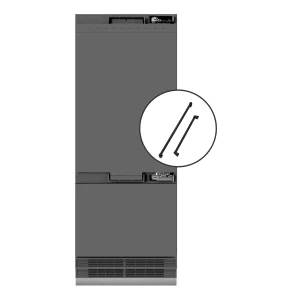 ZLINE Autograph Edition 30-Inch 16.1 Cu. Ft. Built-In Bottom Freezer Refrigerator with Water Dispenser and Ice Maker with Graphite Gray Interior in Pa
