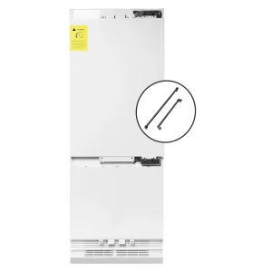 ZLINE Autograph Edition 30 Inch 16.1 cu. ft. Panel Ready Built-in 2 Door French Door Refrigerator with Internal Water and Ice Dispenser with Black Sta