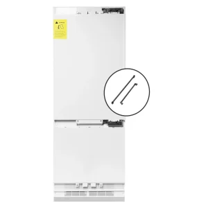 ZLINE Autograph Edition 30-Inch 16.1 cu. ft. Panel Ready Built-in 2-Door Bottom Freezer Refrigerator with Internal Water and Ice Dispenser with Matte
