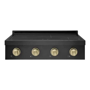 ZLINE Autograph Edition 30-Inch Paramount Induction Rangetop with 4 Element Cooktop in Black Stainless Steel and Champagne Bronze Accents (SINRTBZ-30-