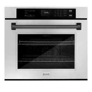 ZLINE Autograph Edition 30-Inch Professional True Convection Single Wall Oven with Air Fry and Self Clean in Stainless Steel with Matte Black Handle (