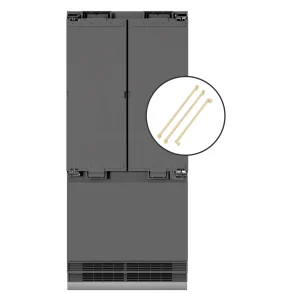 ZLINE Autograph Edition 36-Inch 19.6 cu. ft. French Door Built-In Bottom Freezer Refrigerator with Water Dispenser and Ice Maker with Graphite Gray In