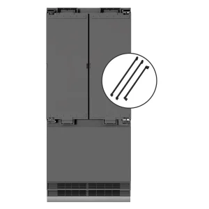 ZLINE Autograph Edition 36-Inch 19.6 cu. ft. French Door Built-In Bottom Freezer Refrigerator with Water Dispenser and Ice Maker with Graphite Gray In