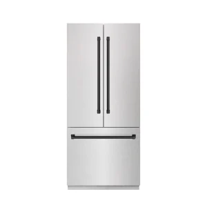 ZLINE Autograph Edition 36-Inch 19.6 Cu. Ft. French Door Built-In Bottom Freezer Refrigerator with Water Dispenser and Ice Maker in Satin Stainless St