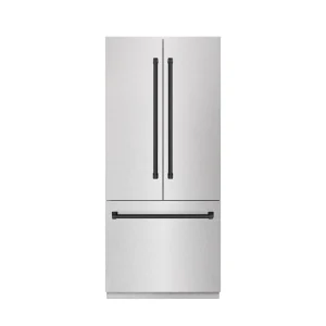 ZLINE Autograph Edition 36-Inch 19.6 cu. ft. French Door Built-In Bottom Freezer Refrigerator with Water Dispenser and Ice Maker in Satin Stainless St