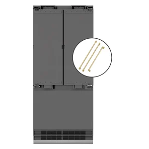 ZLINE Autograph Edition 36-Inch 19.6 cu. ft. French Door Built-In Bottom Freezer Refrigerator with Water Dispenser and Ice Maker with Graphite Gray In