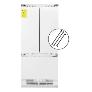 ZLINE Autograph Edition 36-Inch 19.6 cu. ft. Panel Ready Built-in 3-Door French Door Refrigerator with Internal Water and Ice Dispenser with Matte Bla