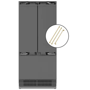 ZLINE Autograph Edition 36-Inch 19.6 cu. ft. Panel Ready French Door Built-In Bottom Freezer Refrigerator with Water Dispenser and Ice Maker with Stai