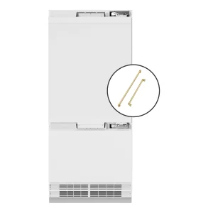 ZLINE Autograph Edition 36-Inch 19.8 Cu. Ft. Built-In Bottom Freezer Refrigerator with Water Dispenser and Ice Maker in Panel Ready with Polished Gold