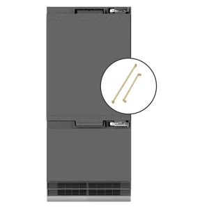ZLINE Autograph Edition 36-Inch 19.8 Cu. Ft. Built-In Bottom Freezer Refrigerator with Water Dispenser and Ice Maker in Panel Ready with Graphite Gray
