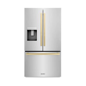 ZLINE Autograph Edition 36-Inch 28.9 cu. ft. Standard-Depth French Door External Water Dispenser Refrigerator with Dual Ice Maker in Fingerprint Resis