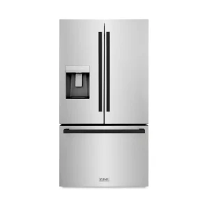 ZLINE Autograph Edition 36-Inch 28.9 cu. ft. Standard-Depth French Door External Water Dispenser Refrigerator with Dual Ice Maker in Fingerprint-Resis