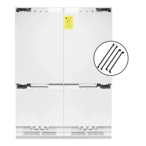 ZLINE Autograph Edition 60 in. 32.2 cu. ft. Panel Ready Built-In 4-Door French Door Refrigerator with Internal Water and Ice Dispenser with Matte Blac