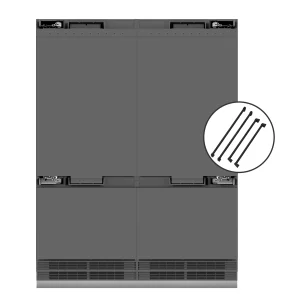ZLINE Autograph Edition 60-Inch 32.2 Cu. Ft. French Door Built-In Bottom Freezer Refrigerator with Water Dispenser and Ice Maker in Panel Ready with G