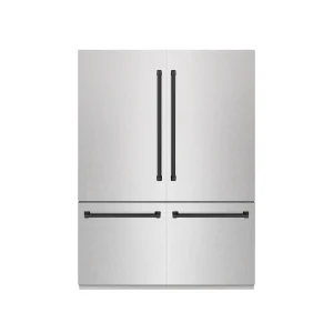 ZLINE Autograph Edition 60-Inch 32.2 Cu. Ft. French Door Built-In Bottom Freezer Refrigerator with Water Dispenser and Ice Maker in Satin Stainless St