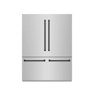 ZLINE Autograph Edition 60-Inch 32.2 Cu. Ft. French Door Built-In Bottom Freezer Refrigerator with Water Dispenser and Ice Maker in Stainless Steel wi