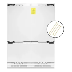 ZLINE Autograph Edition 60-Inch 32.2 cu. ft. Panel Ready Built-In 4-Door French Door Refrigerator with Internal Water and Ice Dispenser with Polished