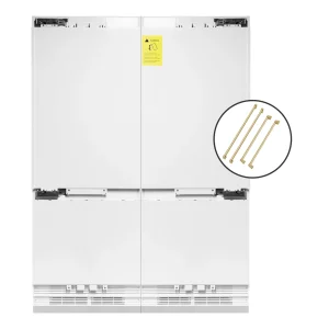 ZLINE Autograph Edition 60-Inch 32.2 cu. ft. Panel Ready Built-In 4-Door French Door Refrigerator with Internal Water and Ice Dispenser with Champagne