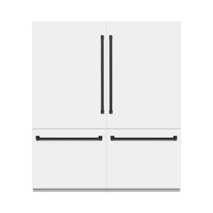 ZLINE Autograph Edition 72-Inch 39.6 Cu. Ft. French Door Built-In Bottom Freezer Refrigerator with Water Dispensers and Ice Makers in White Matte and