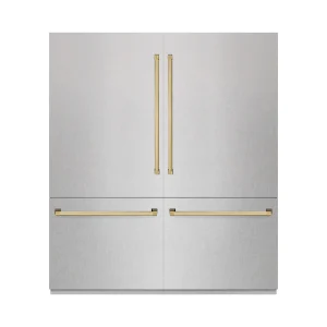ZLINE Autograph Edition 72-Inch 39.6 Cu. Ft. French Door Built-In Bottom Freezer Refrigerator with Water Dispensers and Ice Makers in Satin Stainless