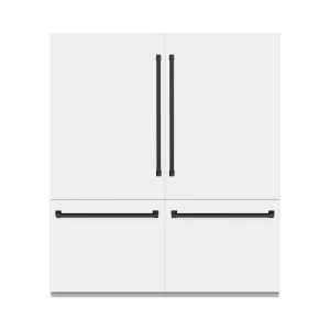 ZLINE Autograph Edition 72-Inch 39.6 Cu. Ft. French Door Built-In Bottom Freezer Refrigerator with Water Dispensers and Ice Makers in White Matte with